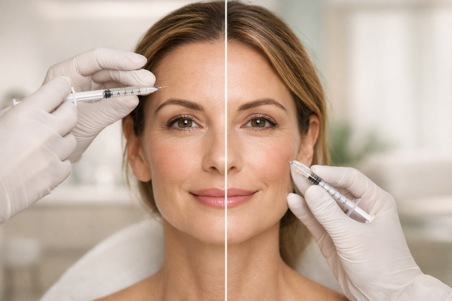 Botox vs dermal fillers treatment showing natural facial rejuvenation results at med spa in Bel Air MD