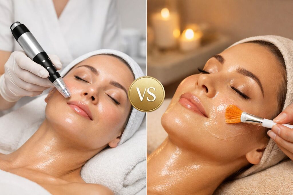 Microneedling vs chemical peels treatment comparison in Bel Air MD