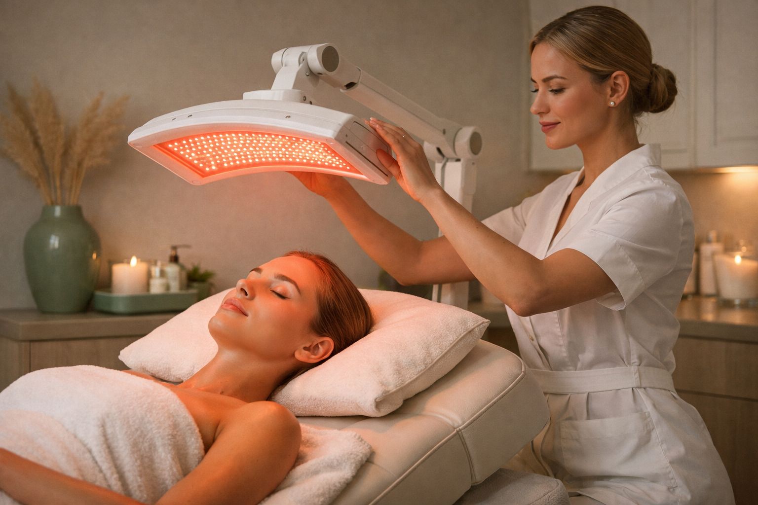 Red Light Therapy facial treatment at Bala Med Spa Bel Air Maryland for skin rejuvenation and anti-aging