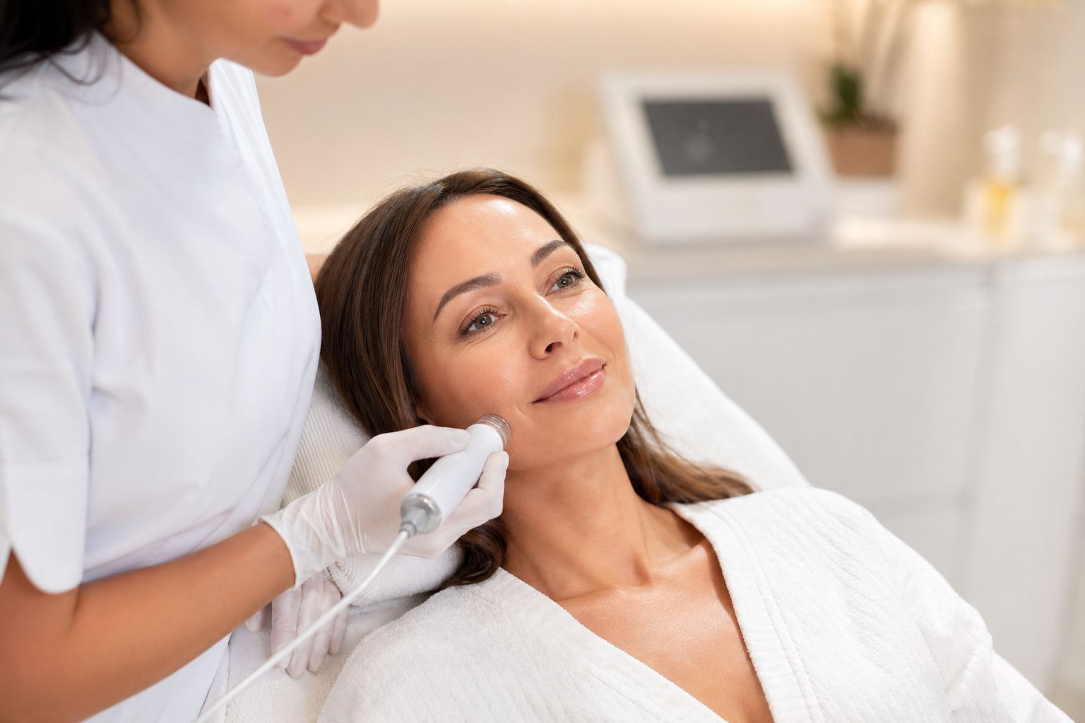 Woman receiving advanced skincare treatment at Bala Medispa, the best aesthetic clinic in Bel Air, MD