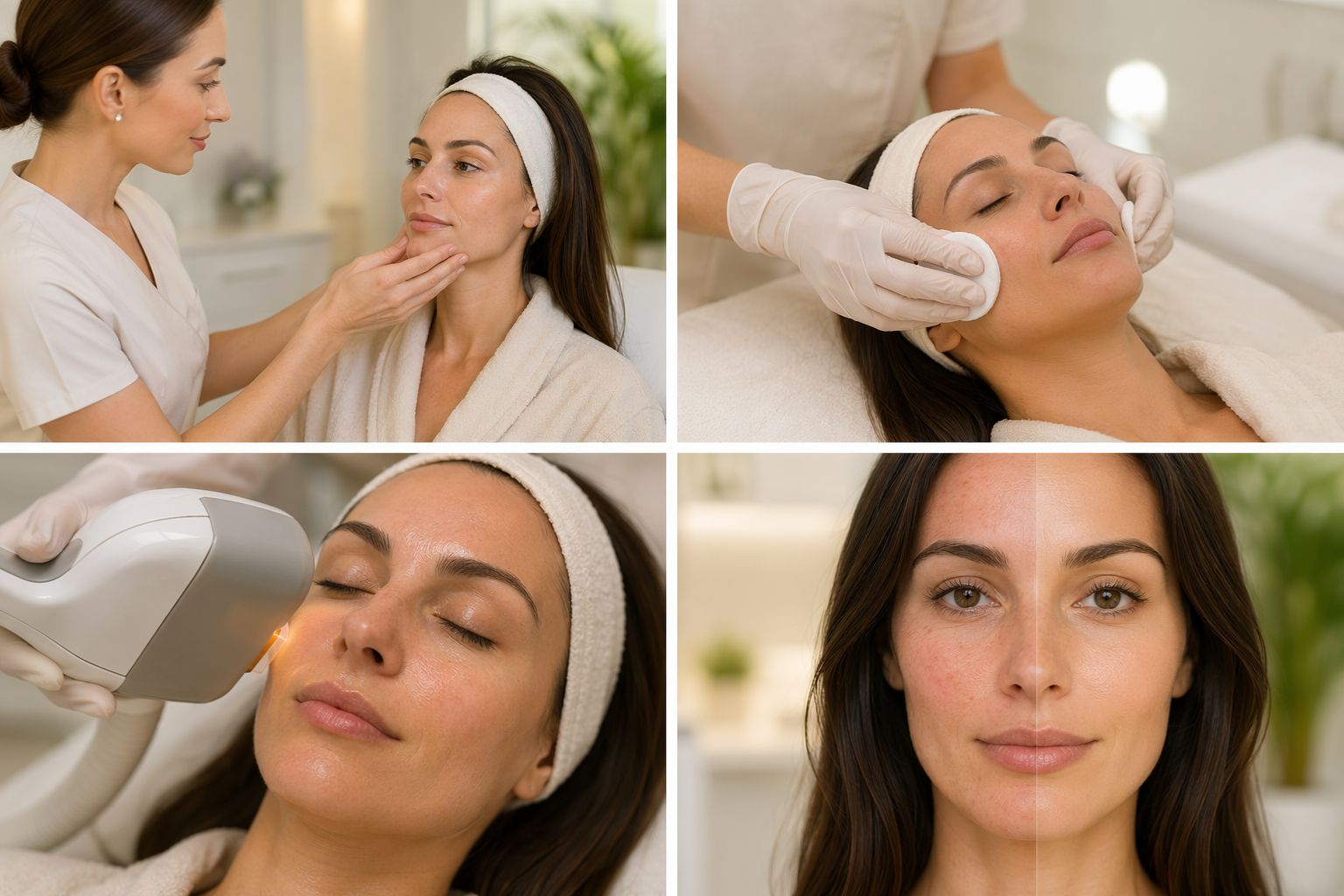 Dye VL laser treatment process for pigmentation and redness at medical spa in Bel Air MD USA.