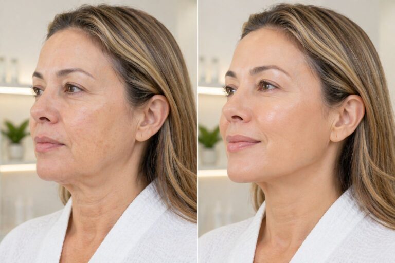 Oligio X before and after results skin tightening jawline lifting Bala Medi Spa Bel Air Maryland