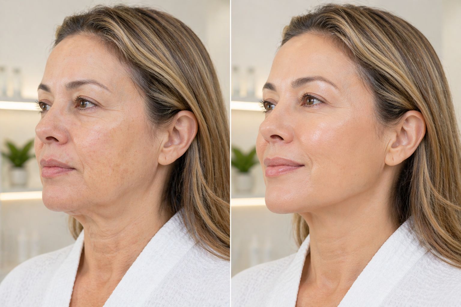 Oligio X before and after results skin tightening jawline lifting Bala Medi Spa Bel Air Maryland