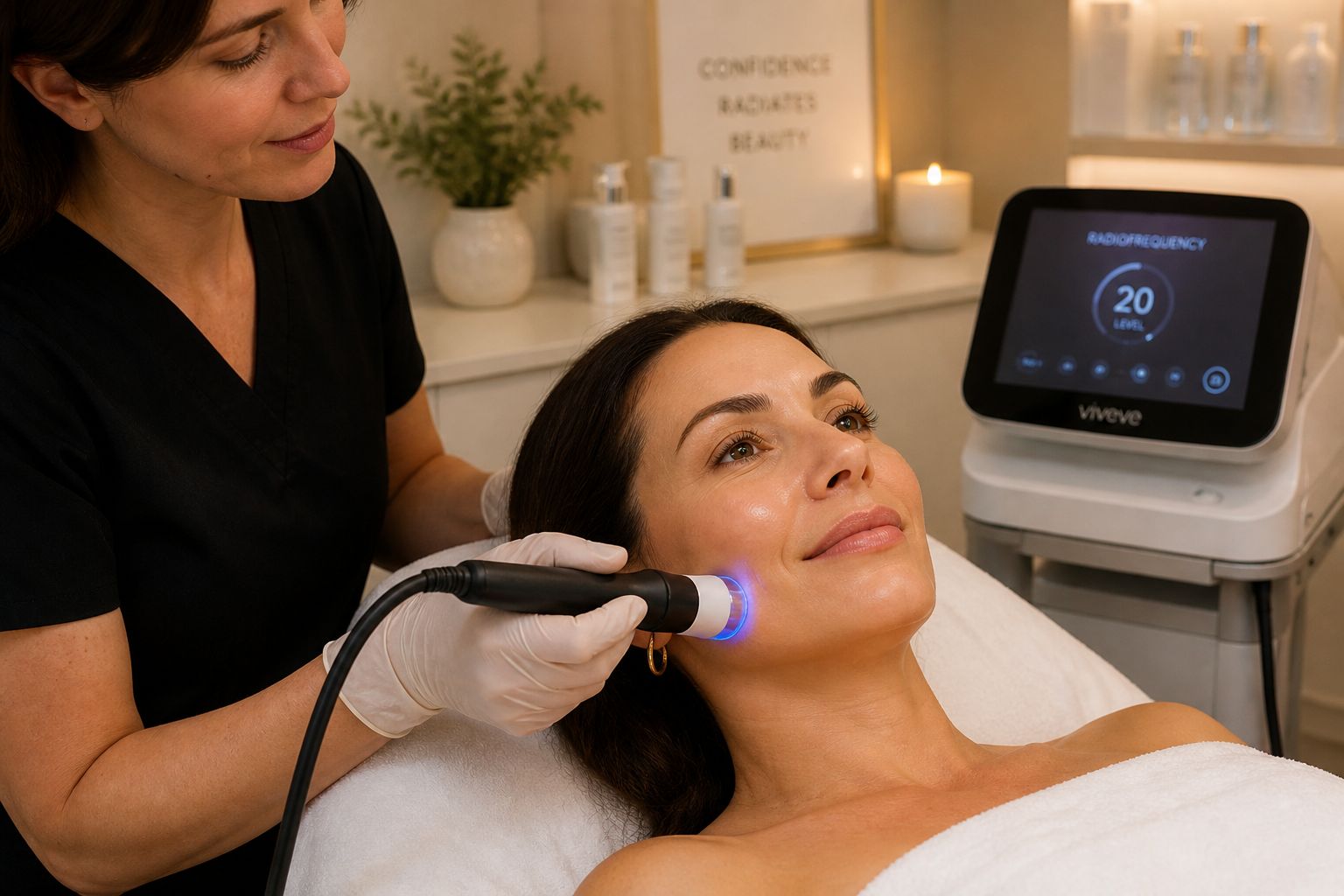 Benefits of OligioX facial treatment for skin tightening and collagen boost in Bel Air MD