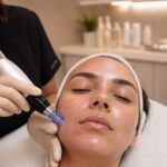 Microneedling treatment showing gradual skin rejuvenation and collagen improvement with dermapen device
