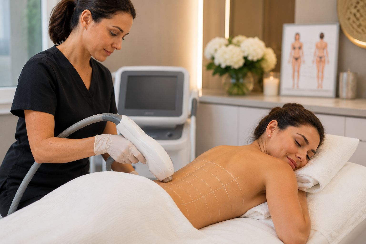 Laser hair removal results timeline treatment session at a professional medical spa