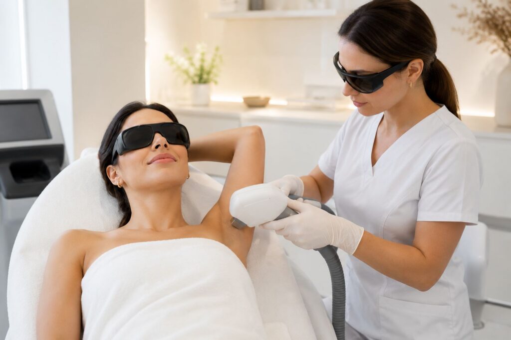 Laser hair removal summer maintenance treatment for smooth skin and long-term hair reduction
