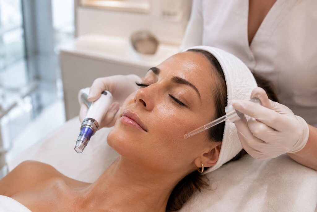 Microneedling collagen maintenance treatment using PDRN to support skin firmness and hydration