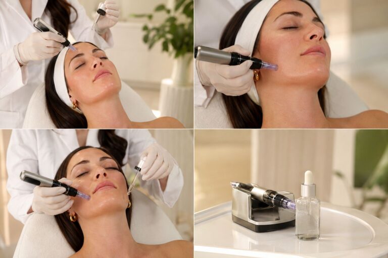 Microneedling with PDRN for summer skin treatment improving hydration collagen production and skin radiance