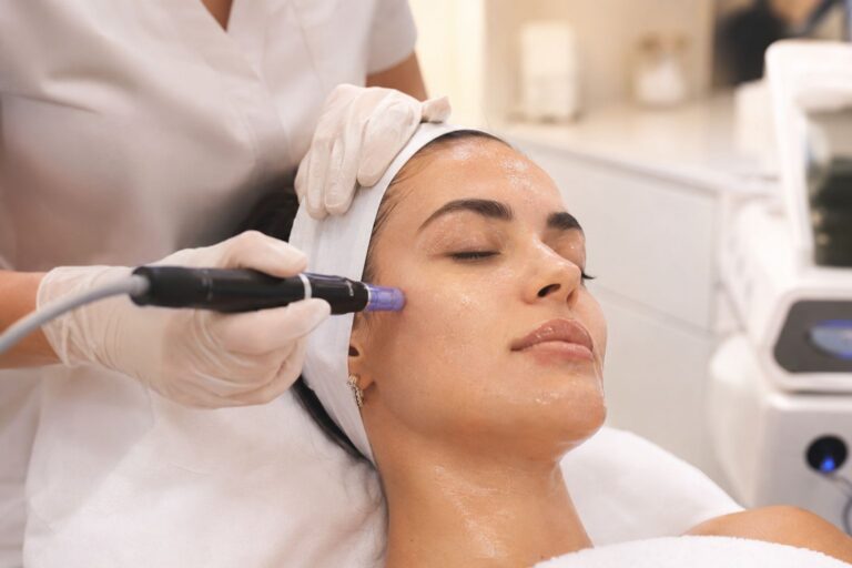 Microneedling with PDRN for summer skin maintenance to support collagen production and healthy glowing skin