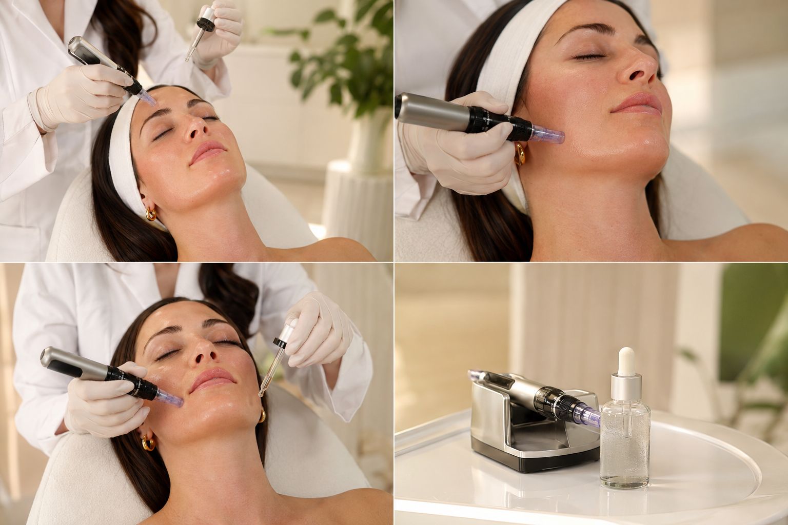 Microneedling with PDRN for summer skin treatment improving hydration collagen production and skin radiance
