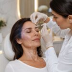 Licensed aesthetic provider performing a Botox treatment to reduce facial wrinkles and soften expression lines at Bala Medi Spa in Bel Air, MD.