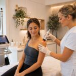 Licensed provider performing Rhein Laser Therapy using an FDA-cleared Class IV laser at Bala MediSpa in Bel Air, MD.
