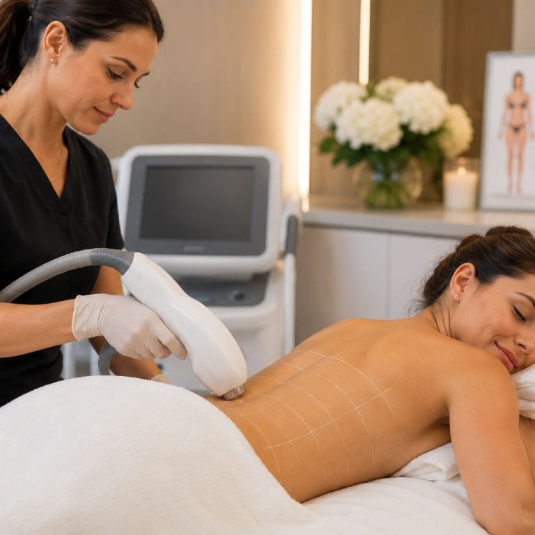 Laser hair removal results timeline treatment session at a professional medical spa